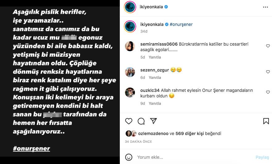 Ünlü isimler, 'istek parça' nedeniyle öldürülen Onur Şener cinayetine sessiz kalmadı 18