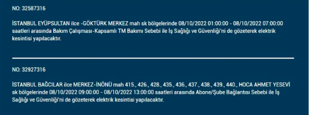 İstanbul'da elektrik kesintisi! BEDAŞ 7 Ekim Cuma elektrik kesintilerinin yapılacağı ilçeleri açıkladı! 25