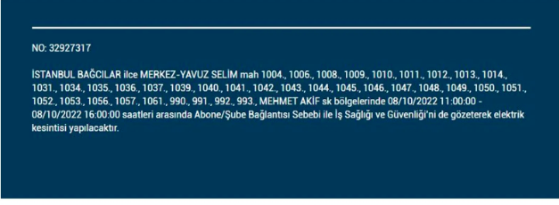 İstanbul'da elektrik kesintisi! BEDAŞ 7 Ekim Cuma elektrik kesintilerinin yapılacağı ilçeleri açıkladı! 5