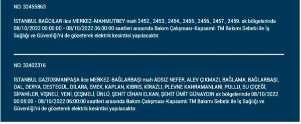 İstanbul'da elektrik kesintisi! BEDAŞ 7 Ekim Cuma elektrik kesintilerinin yapılacağı ilçeleri açıkladı! 6