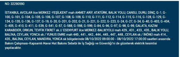 İstanbul'da elektrik kesintisi! BEDAŞ 7 Ekim Cuma elektrik kesintilerinin yapılacağı ilçeleri açıkladı! 2
