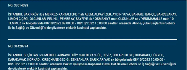İstanbul'da elektrik kesintisi! BEDAŞ 7 Ekim Cuma elektrik kesintilerinin yapılacağı ilçeleri açıkladı! 4