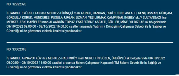 İstanbul'da elektrik kesintisi! BEDAŞ 7 Ekim Cuma elektrik kesintilerinin yapılacağı ilçeleri açıkladı! 30
