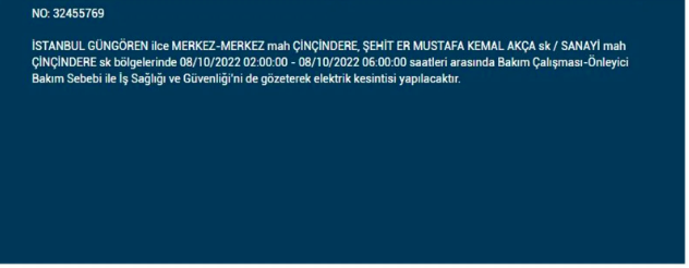 İstanbul'da elektrik kesintisi! BEDAŞ 7 Ekim Cuma elektrik kesintilerinin yapılacağı ilçeleri açıkladı! 31