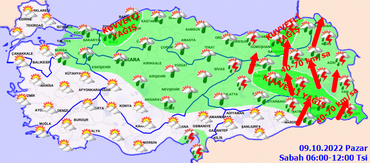 Meteoroloji 14 ile ‘sarı’ 4 ile ‘turuncu’ kodlu uyarı yaptı: Şiddetli yağış ve rüzgara dikkat! 2