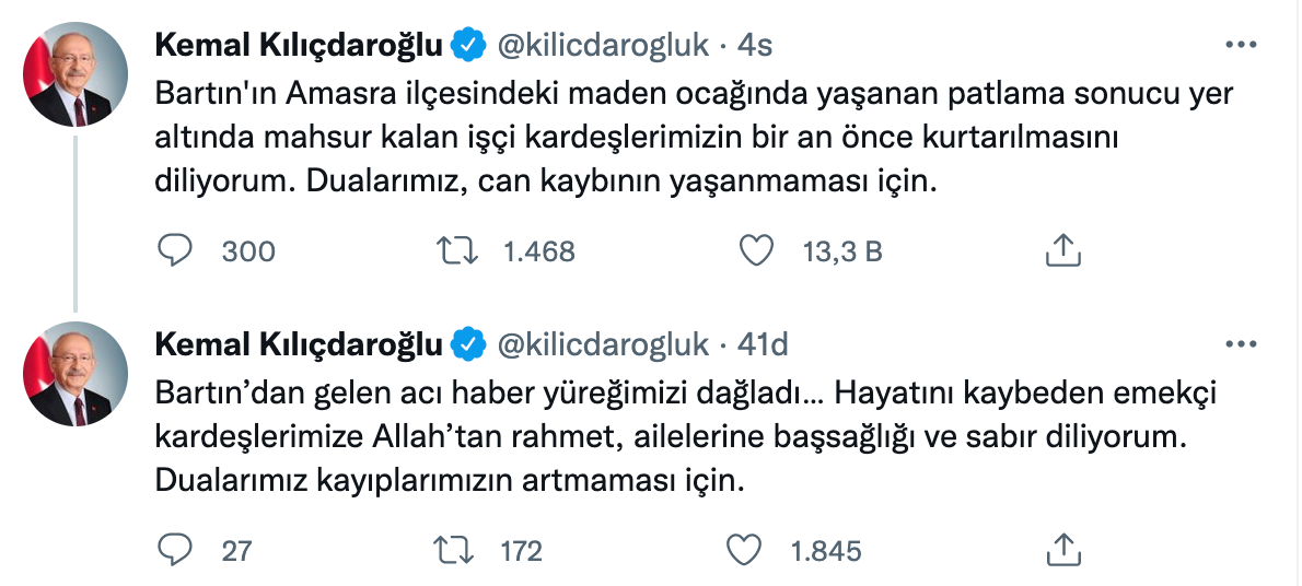 Bartın’da yaşanan patlamanın ardından siyasiler ‘başsağlığı’ mesajı yayımladı 10