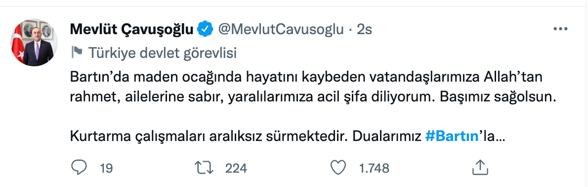 Bartın’da yaşanan patlamanın ardından siyasiler ‘başsağlığı’ mesajı yayımladı 17