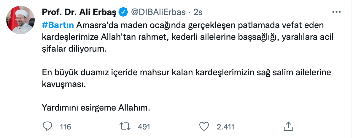 Bartın’da yaşanan patlamanın ardından siyasiler ‘başsağlığı’ mesajı yayımladı 16