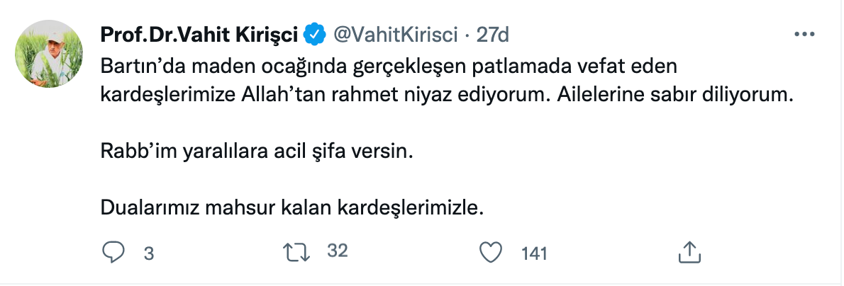 Bartın’da yaşanan patlamanın ardından siyasiler ‘başsağlığı’ mesajı yayımladı 13