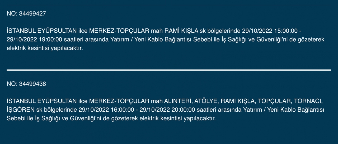 İstanbul’un 9 ilçesinde ‘kesinti’ uyarısı 10