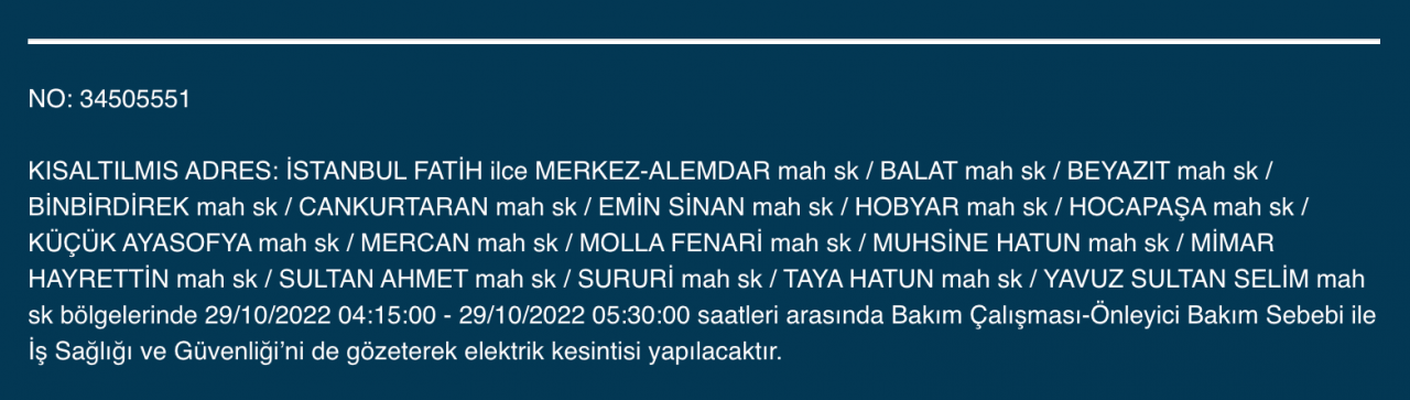 İstanbul’un 9 ilçesinde ‘kesinti’ uyarısı 13