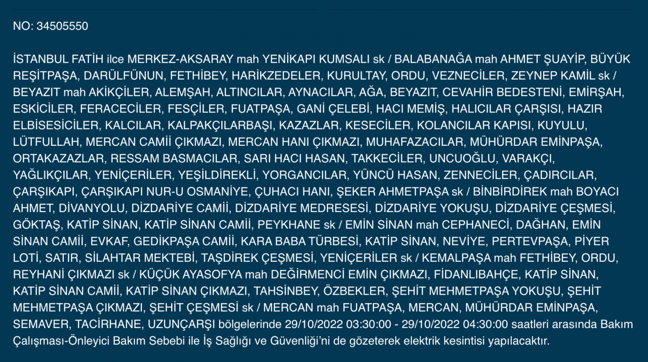 İstanbul’un 9 ilçesinde ‘kesinti’ uyarısı 11