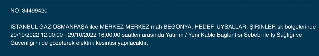 İstanbul’un 9 ilçesinde ‘kesinti’ uyarısı 15
