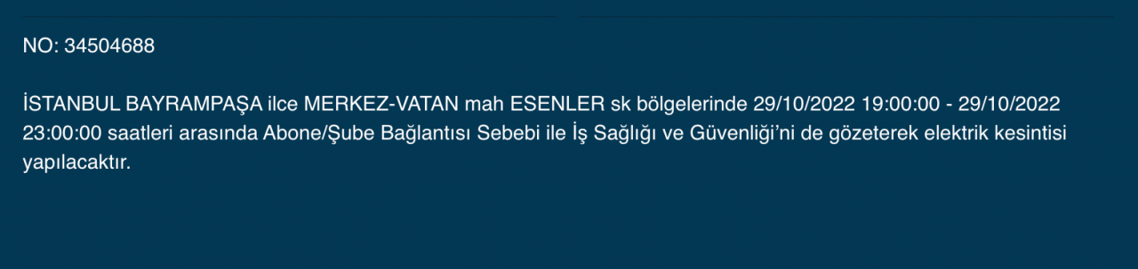 İstanbul’un 9 ilçesinde ‘kesinti’ uyarısı 7