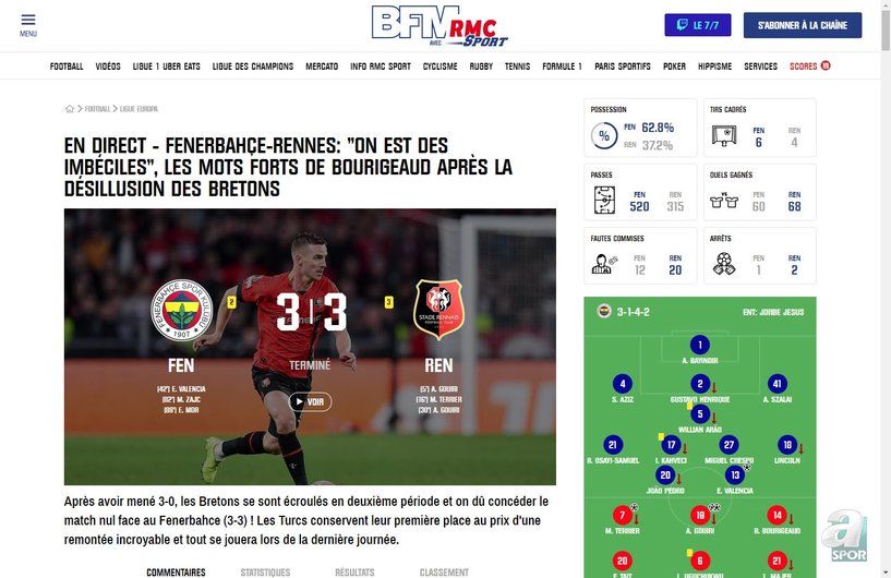 Fransız medyasından ''İstanbul'da çılgın maç''  yorumu! Fenerbahçe'nin tarihi geri dönüşü büyük yankı uyandırdı... 15