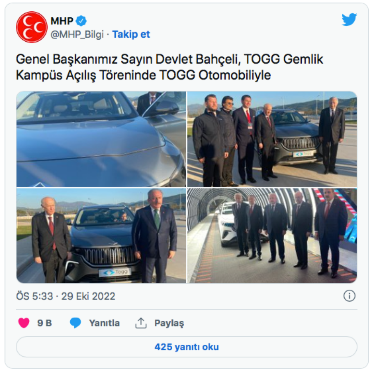 Cumhurbaşkanı Erdoğan’dan TOGG paylaşımı! "Yolun açık olsun, tekerine taş değmesin Togg" 4