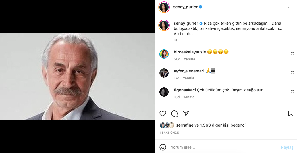 Rıza Akın'ın vefatı sanat camiasını yasa boğdu... Ünlü isimler üzüntülerini bu sözlerle dile getirdiler 10