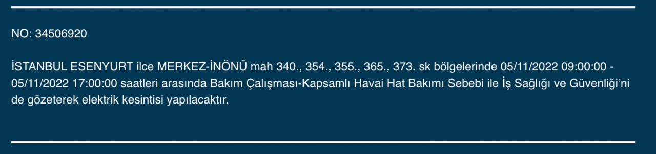BEDAŞ ve AYEDAŞ’tan kesinti uyarısı! (5 KASIM CUMARTESİ 2022) 24