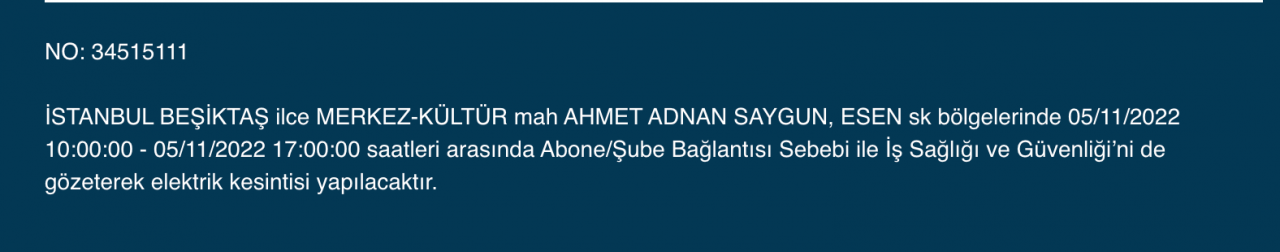 BEDAŞ ve AYEDAŞ’tan kesinti uyarısı! (5 KASIM CUMARTESİ 2022) 16