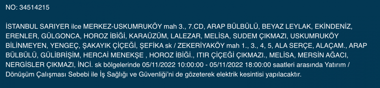 BEDAŞ ve AYEDAŞ’tan kesinti uyarısı! (5 KASIM CUMARTESİ 2022) 42