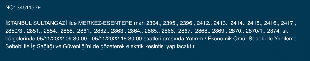BEDAŞ ve AYEDAŞ’tan kesinti uyarısı! (5 KASIM CUMARTESİ 2022) 48