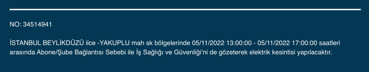 BEDAŞ ve AYEDAŞ’tan kesinti uyarısı! (5 KASIM CUMARTESİ 2022) 18