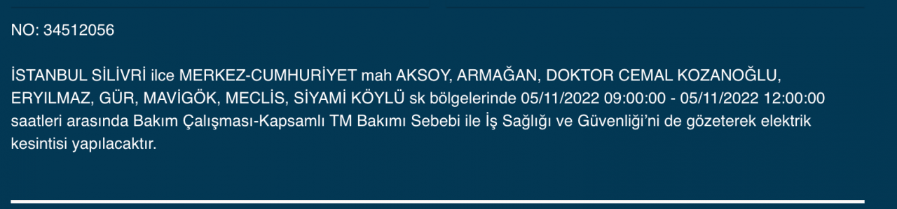 BEDAŞ ve AYEDAŞ’tan kesinti uyarısı! (5 KASIM CUMARTESİ 2022) 43