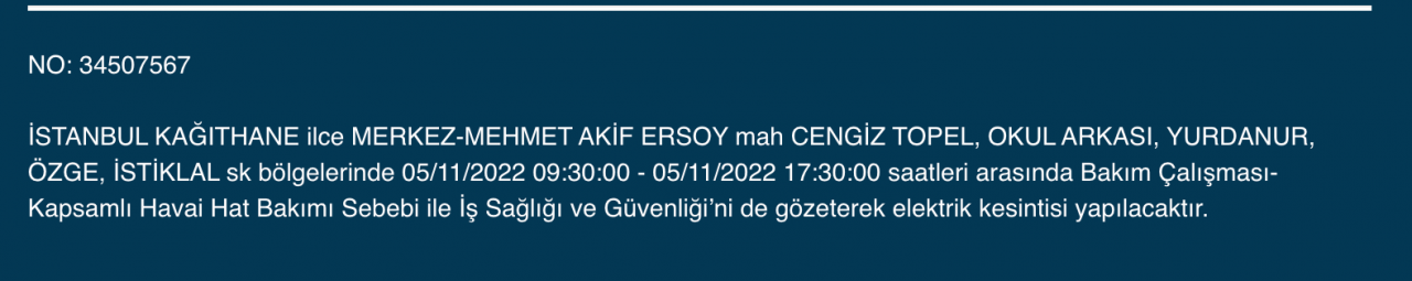BEDAŞ ve AYEDAŞ’tan kesinti uyarısı! (5 KASIM CUMARTESİ 2022) 36
