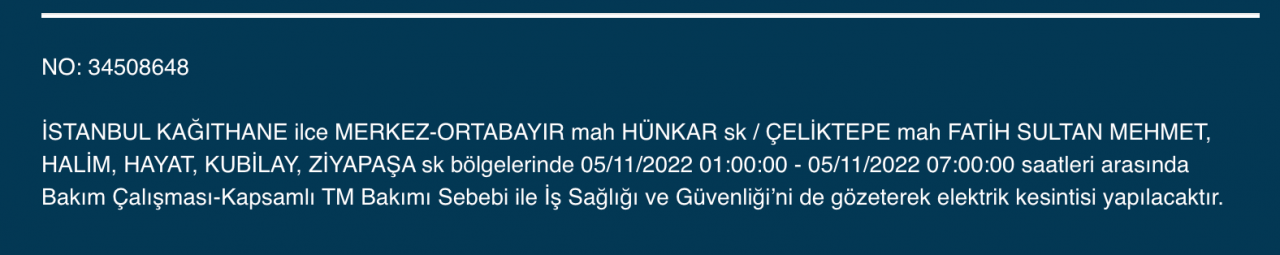 BEDAŞ ve AYEDAŞ’tan kesinti uyarısı! (5 KASIM CUMARTESİ 2022) 35