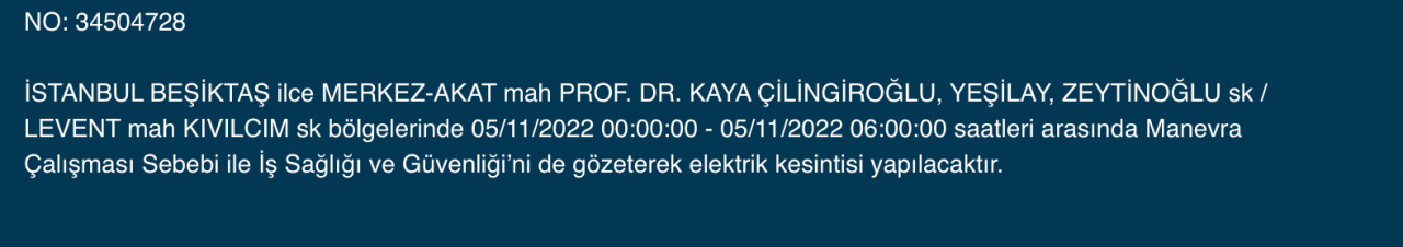 BEDAŞ ve AYEDAŞ’tan kesinti uyarısı! (5 KASIM CUMARTESİ 2022) 11