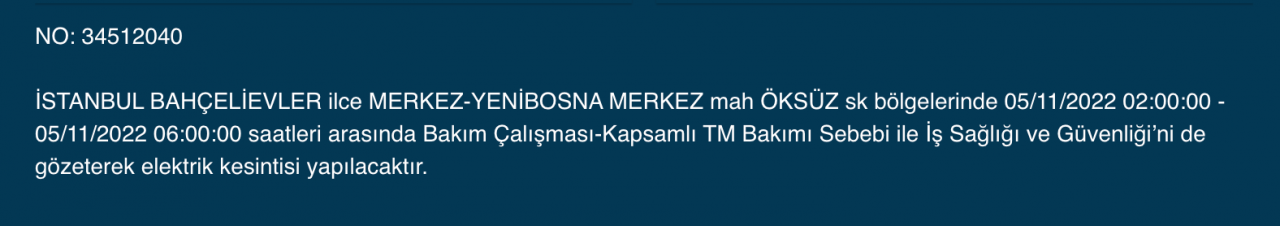 BEDAŞ ve AYEDAŞ’tan kesinti uyarısı! (5 KASIM CUMARTESİ 2022) 8