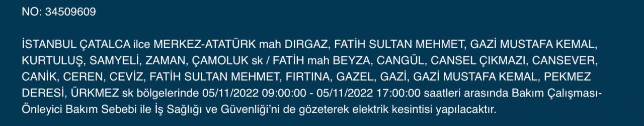 BEDAŞ ve AYEDAŞ’tan kesinti uyarısı! (5 KASIM CUMARTESİ 2022) 19