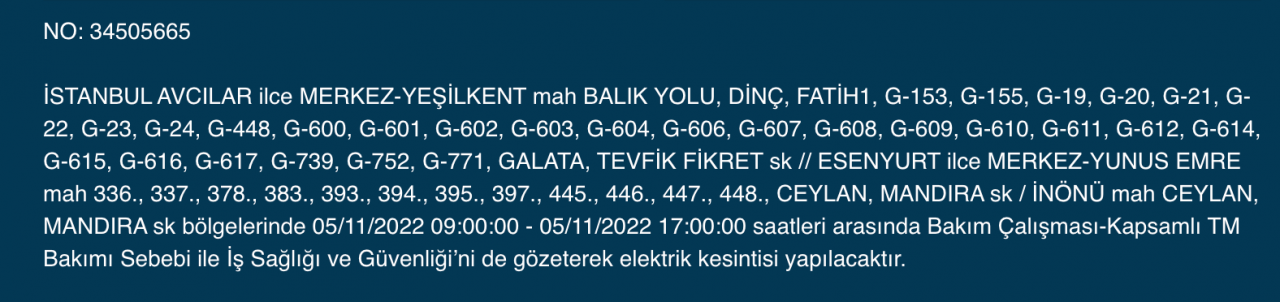 BEDAŞ ve AYEDAŞ’tan kesinti uyarısı! (5 KASIM CUMARTESİ 2022) 22