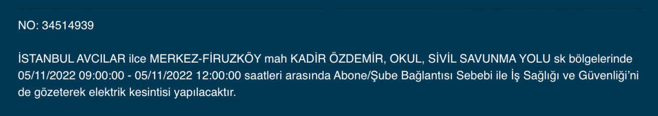 BEDAŞ ve AYEDAŞ’tan kesinti uyarısı! (5 KASIM CUMARTESİ 2022) 6