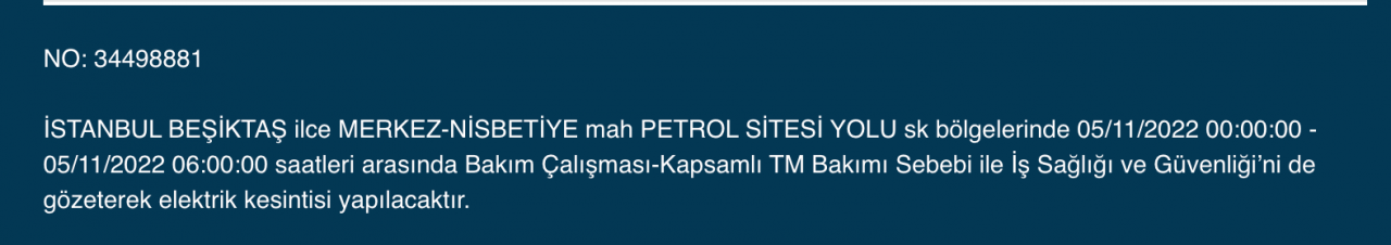 BEDAŞ ve AYEDAŞ’tan kesinti uyarısı! (5 KASIM CUMARTESİ 2022) 12