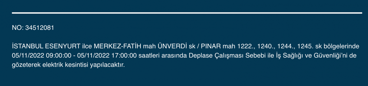 BEDAŞ ve AYEDAŞ’tan kesinti uyarısı! (5 KASIM CUMARTESİ 2022) 29