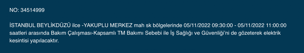 BEDAŞ ve AYEDAŞ’tan kesinti uyarısı! (5 KASIM CUMARTESİ 2022) 3
