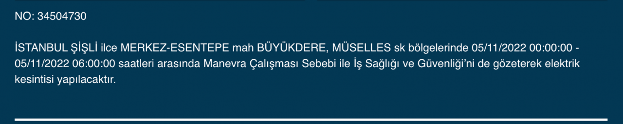 BEDAŞ ve AYEDAŞ’tan kesinti uyarısı! (5 KASIM CUMARTESİ 2022) 45