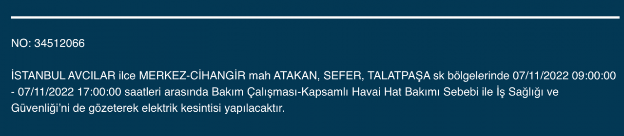 İstanbul’da 31 ilçeyi etkileyen elektrik kesintisi! (7 KASIM PAZARTESİ 2022) 5