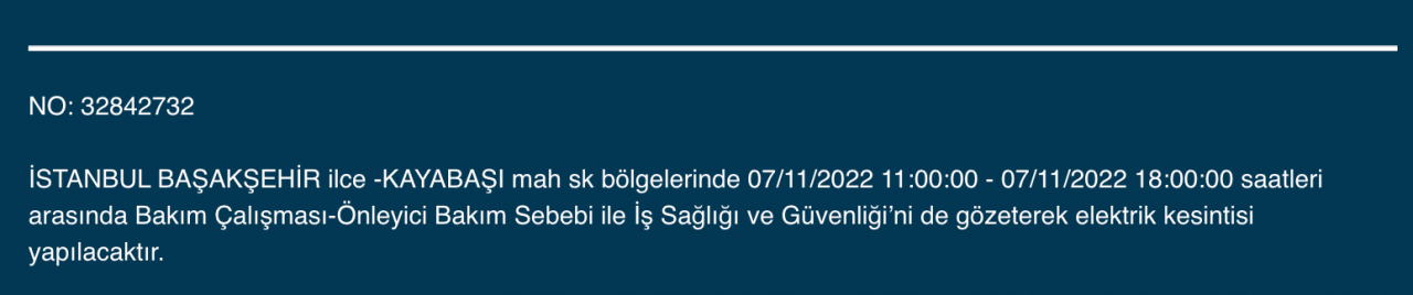 İstanbul’da 31 ilçeyi etkileyen elektrik kesintisi! (7 KASIM PAZARTESİ 2022) 30