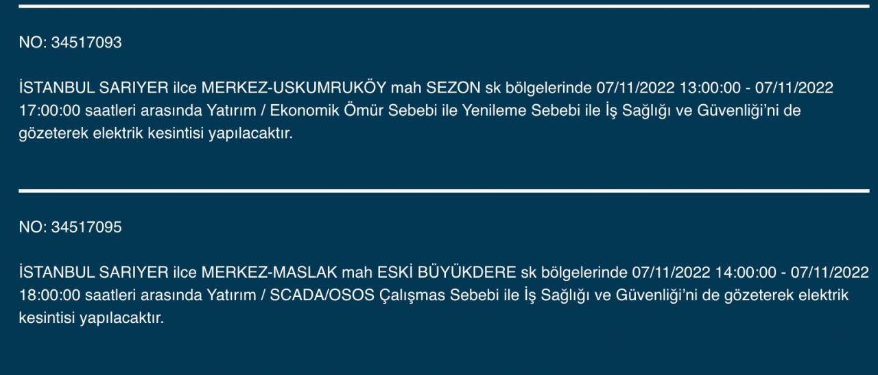 İstanbul’da 31 ilçeyi etkileyen elektrik kesintisi! (7 KASIM PAZARTESİ 2022) 49