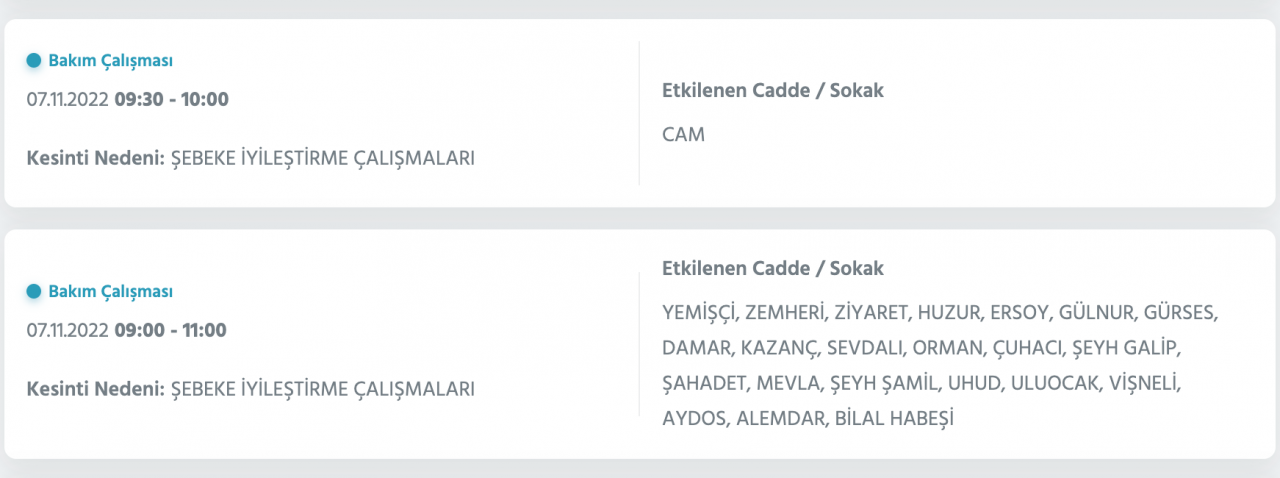 İstanbul’da 31 ilçeyi etkileyen elektrik kesintisi! (7 KASIM PAZARTESİ 2022) 59