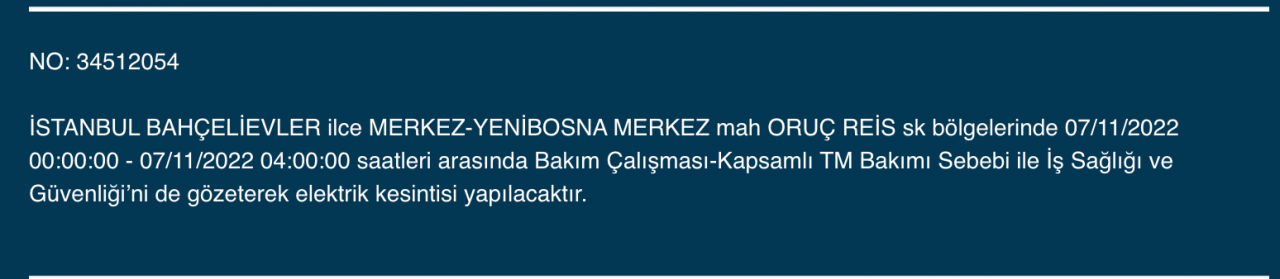 İstanbul’da 31 ilçeyi etkileyen elektrik kesintisi! (7 KASIM PAZARTESİ 2022) 21