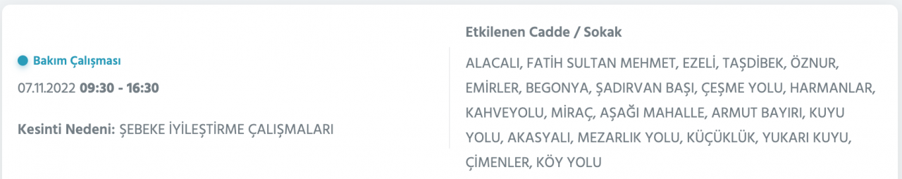 İstanbul’da 31 ilçeyi etkileyen elektrik kesintisi! (7 KASIM PAZARTESİ 2022) 62