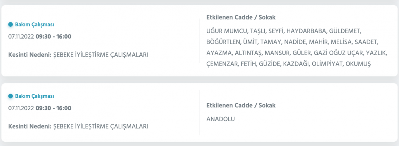 İstanbul’da 31 ilçeyi etkileyen elektrik kesintisi! (7 KASIM PAZARTESİ 2022) 57