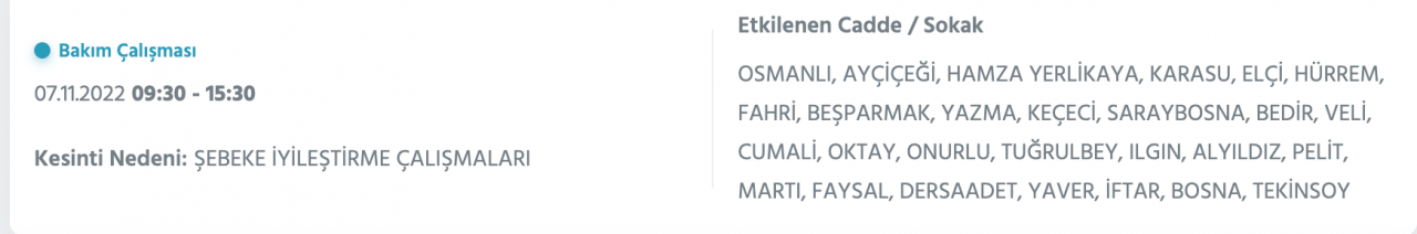 İstanbul’da 31 ilçeyi etkileyen elektrik kesintisi! (7 KASIM PAZARTESİ 2022) 66