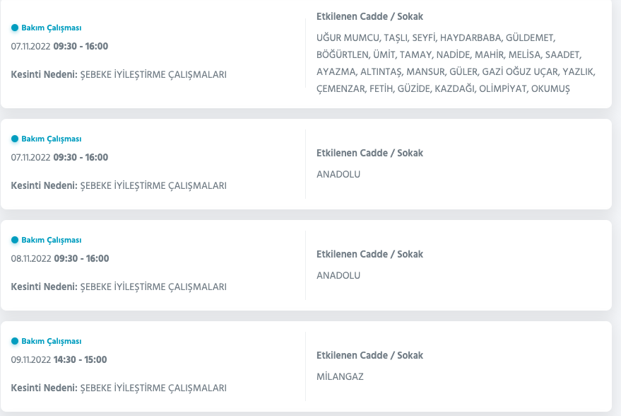 İstanbul’da 31 ilçeyi etkileyen elektrik kesintisi! (8 KASIM SALI 2022) 41