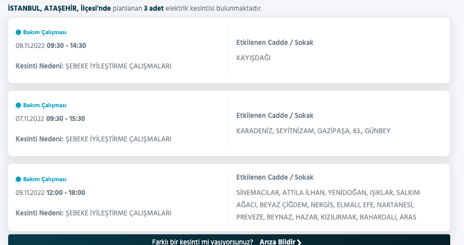 İstanbul’da 31 ilçeyi etkileyen elektrik kesintisi! (8 KASIM SALI 2022) 34