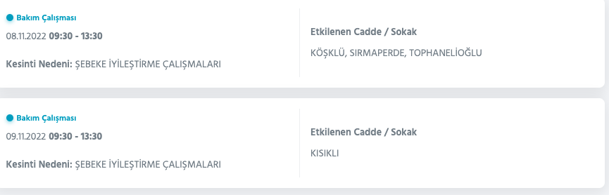 İstanbul’da 31 ilçeyi etkileyen elektrik kesintisi! (8 KASIM SALI 2022) 57
