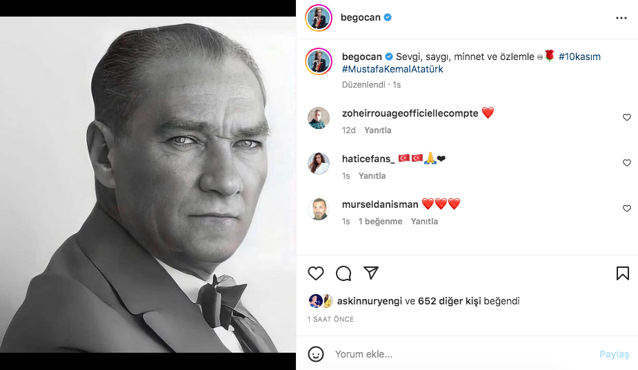 Ünlü isimlerden '10 Kasım Atatürk'ü Anma Günü' paylaşımları 30
